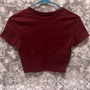 Fitted Burgundy Crop Top